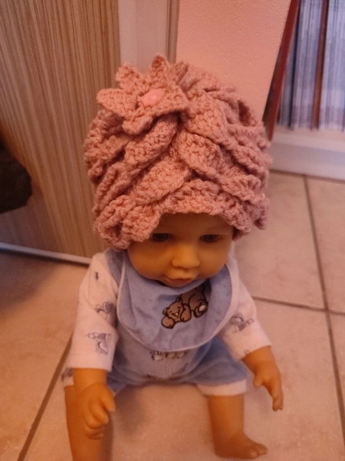 Bonnet laine rose