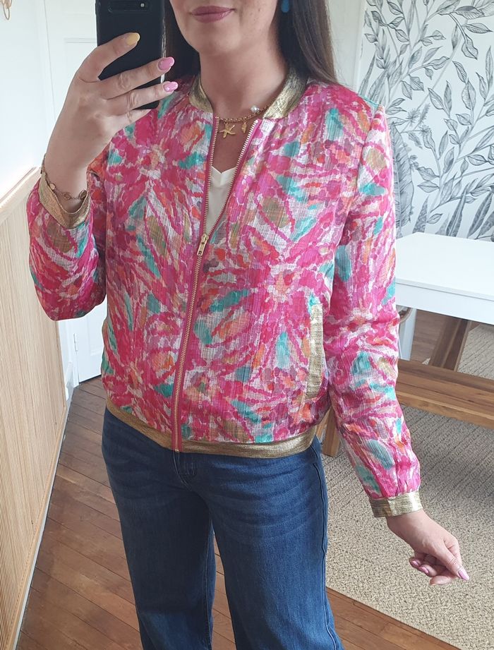 Bomber multicolore Biarritz détails dorés Taille XL - photo numéro 3