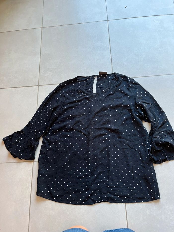 Blouse/chemisier noir à pois blanc 44 - photo numéro 2