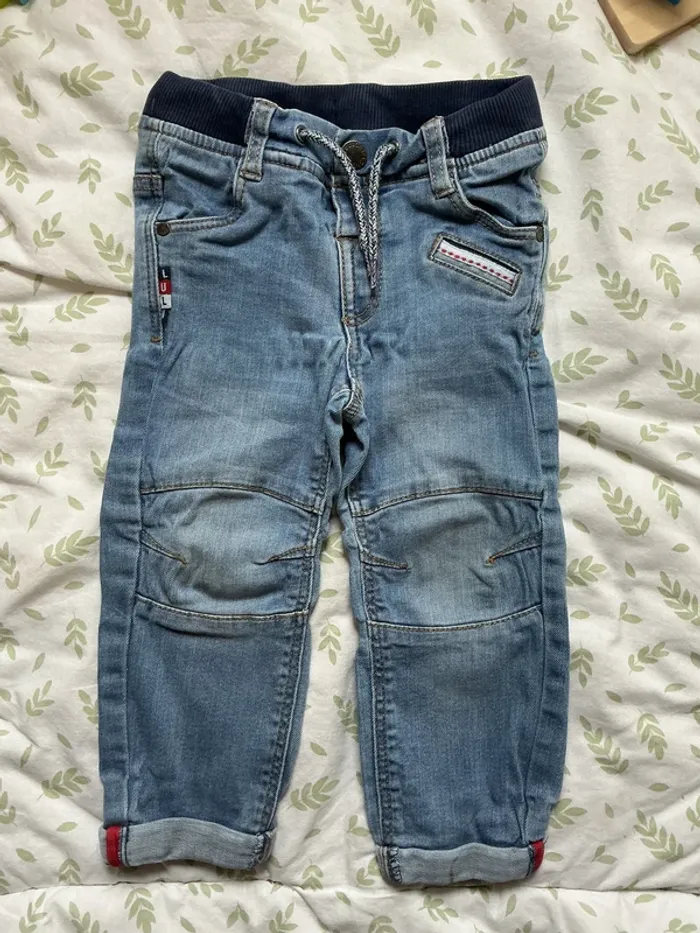 jean bleu lien de serrage lulu castagnette 24 mois - photo numéro 3