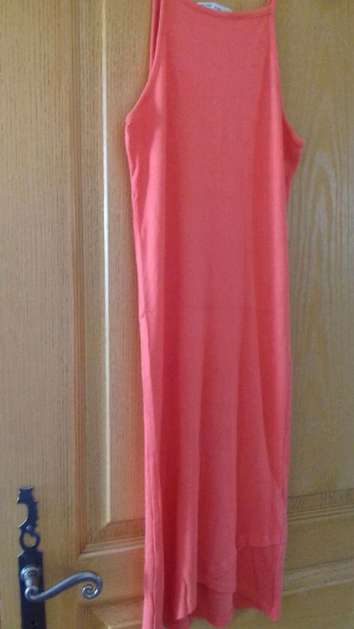 Robe à bretelles orange, matière côtelée Gémo taille S - photo numéro 2