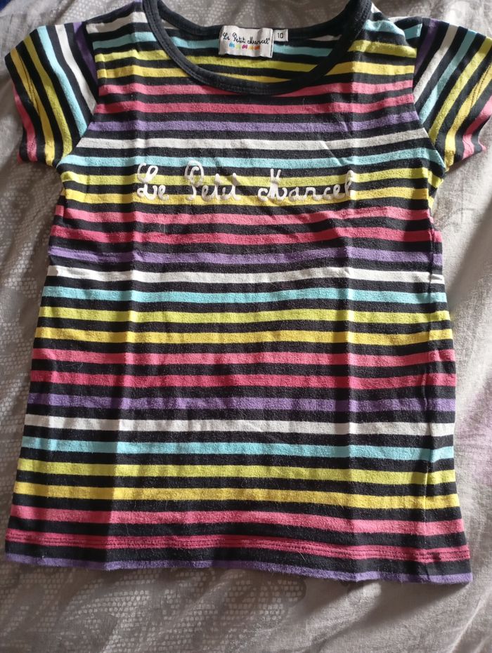 Tee shirt  fille manches courtes le petit marcel 10 ans