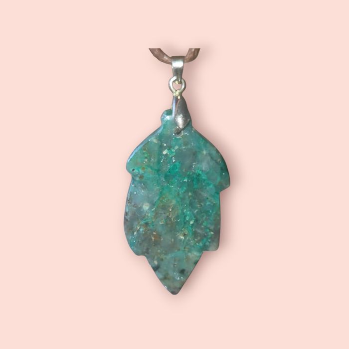 Pendentif chrysocolle pierre naturelle lithotherapie - photo numéro 3
