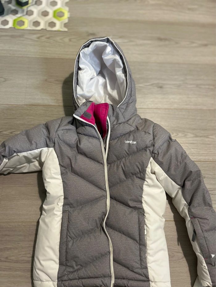 Veste ski rose blanche grise