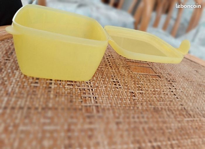 Boîte oubli- moi carrée Tupperware jaune Neuve - photo numéro 7