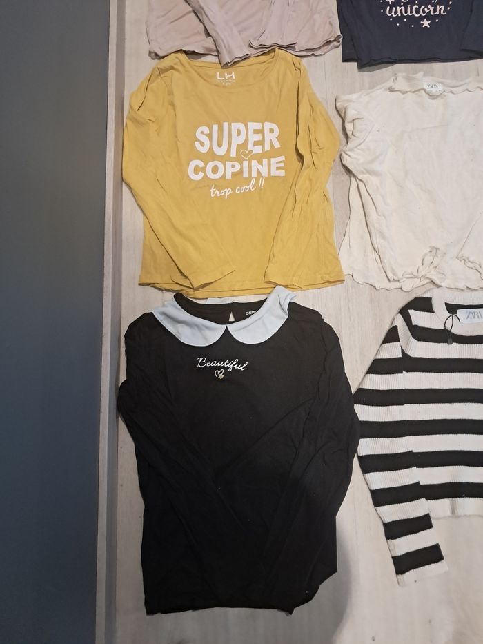 Lot de 13 pulls, chemisiers, t-shirts manches longues, sous-pulls 8ans fille neufsbet tbe - photo numéro 4
