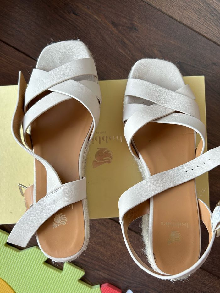 Sandales espadrilles Bobbies cléo P. 39 beige compensées - photo numéro 3