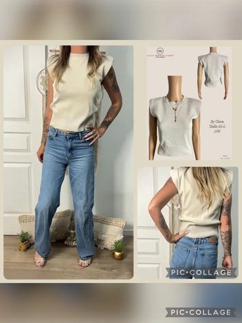 🍦 Top crème sans manches By Clara – Taille m/l NEW (Vidéo portée dispo )  🍦