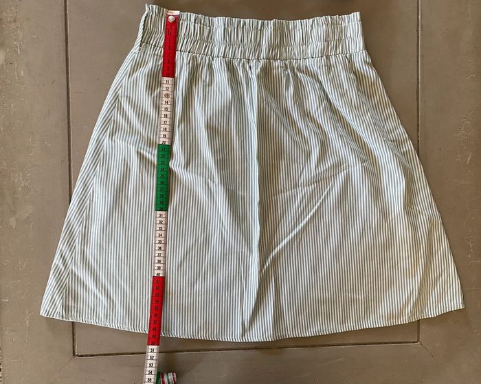 Ensemble chemise et jupe Cos Moda blanc à rayures vertes taille M - photo numéro 13