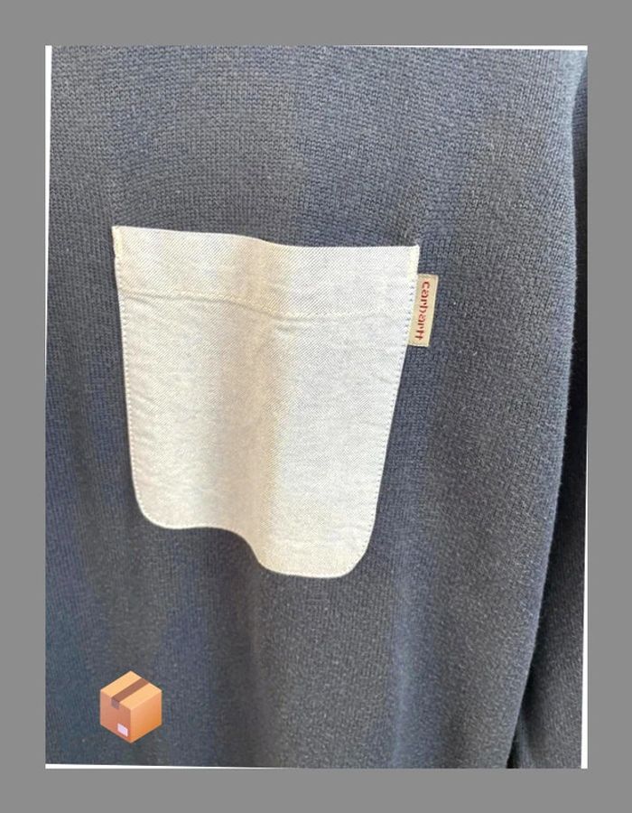 Pull Carhartt – Taille L – Bleu pétrole – Coton - photo numéro 2
