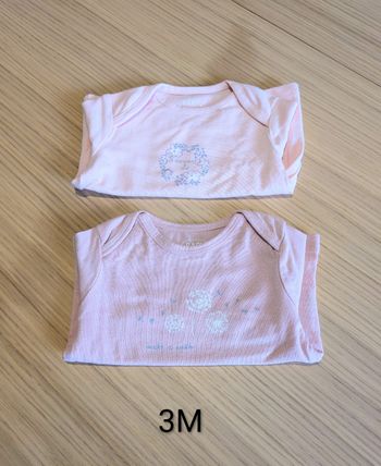 Lot 2 T-shirt ML Neuf 3M -lucieju3misaison