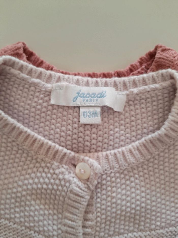 Lot 2 gilets manches longues maille 6 mois - photo numéro 2