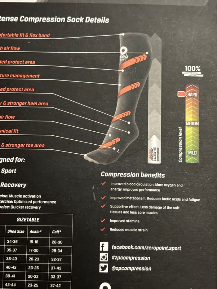Chaussettes de running triathlon Zero Point Intense – Taille M – Couleur orange – Neuf  ni - photo numéro 10
