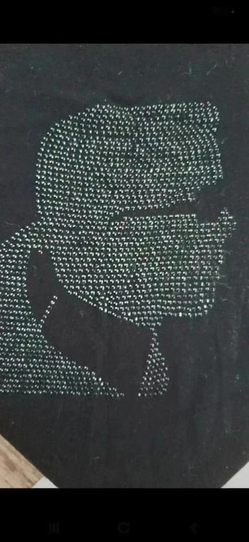 Pull sans manche en maille Karl Lagerfeld strass tête taille S neuf