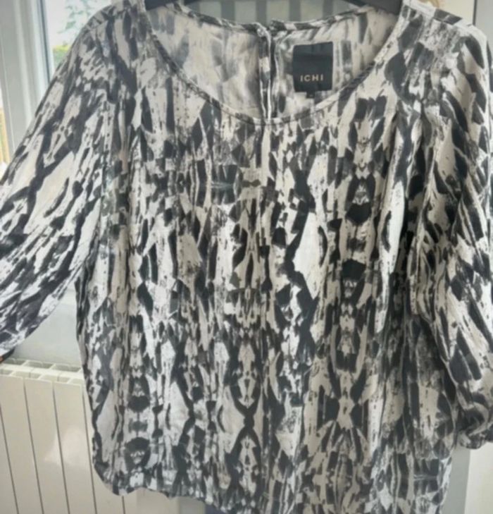 Haut femme manches 3/4 noir et blanc 38