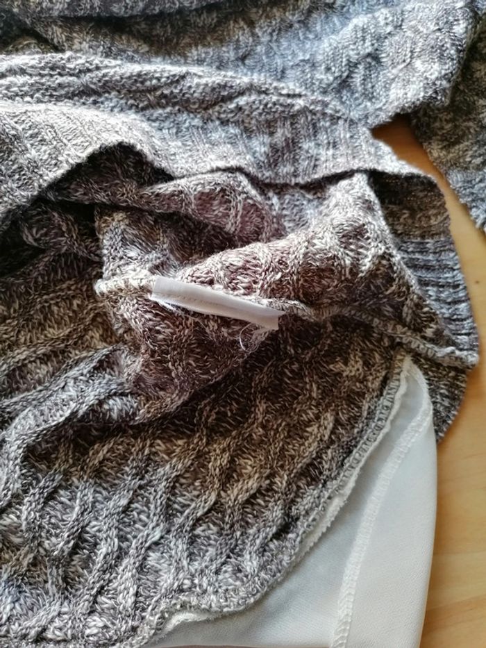 Pull chemise Tissaia marron-gris 42.44 - photo numéro 12