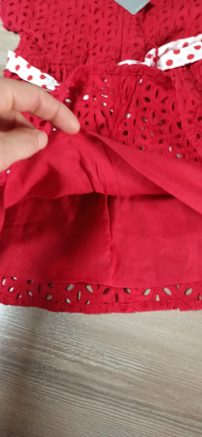 Robe fille 18 mois bébé rouge à pois - photo numéro 4