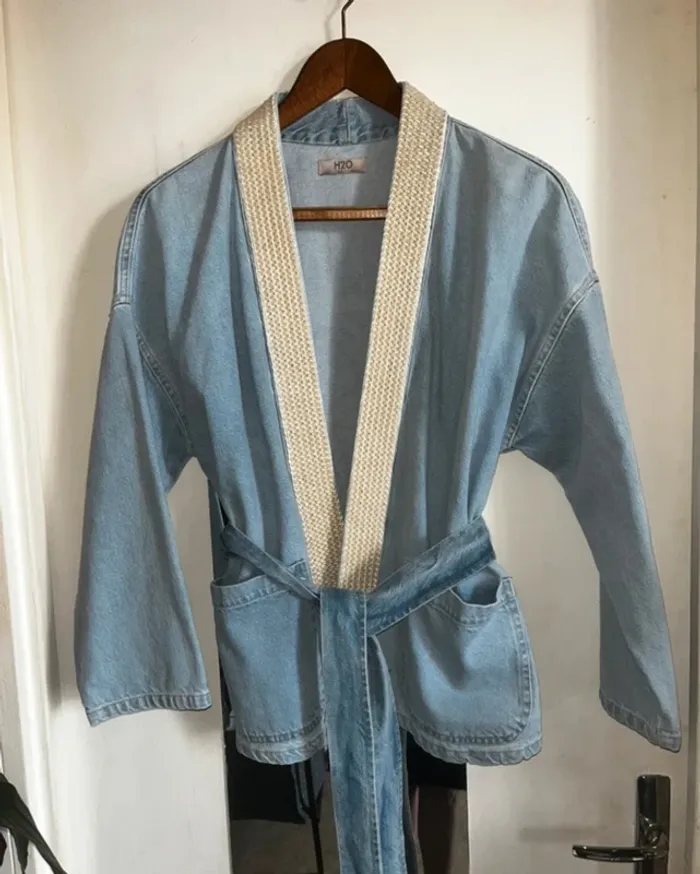 Superbe Veste Kimono en jeans , taille S, Neuf - H2O - photo numéro 8