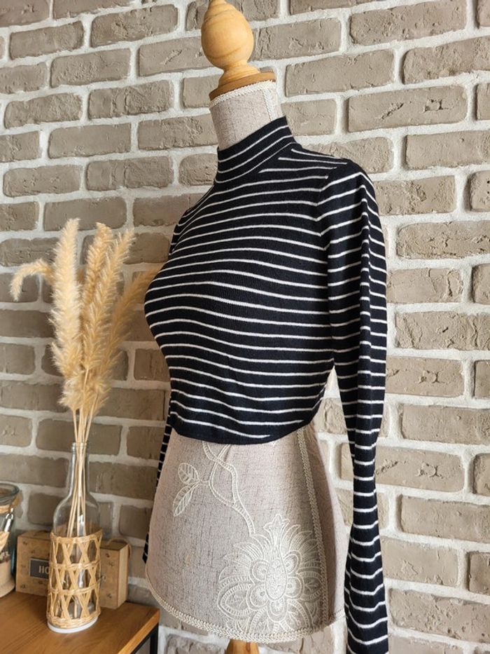Pull crop marinière Bershka - photo numéro 6
