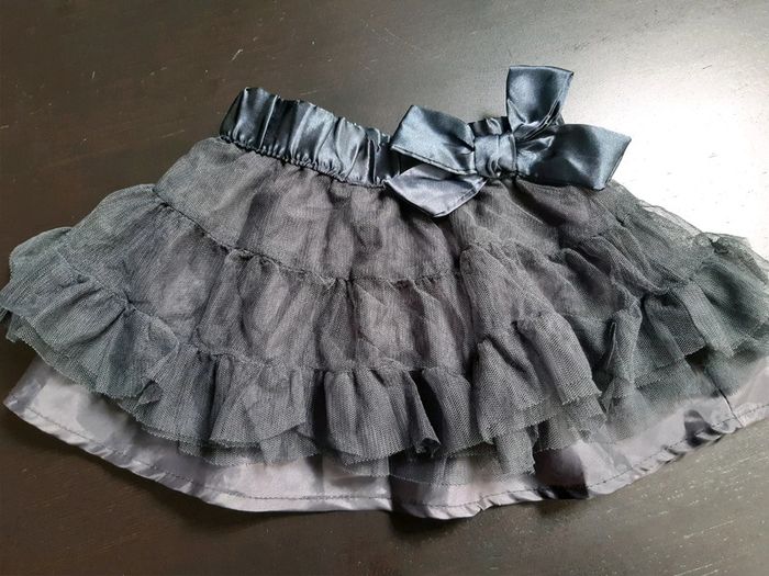 Jupe volant tulle princesse gris bleu bébé fille 18 mois neuve