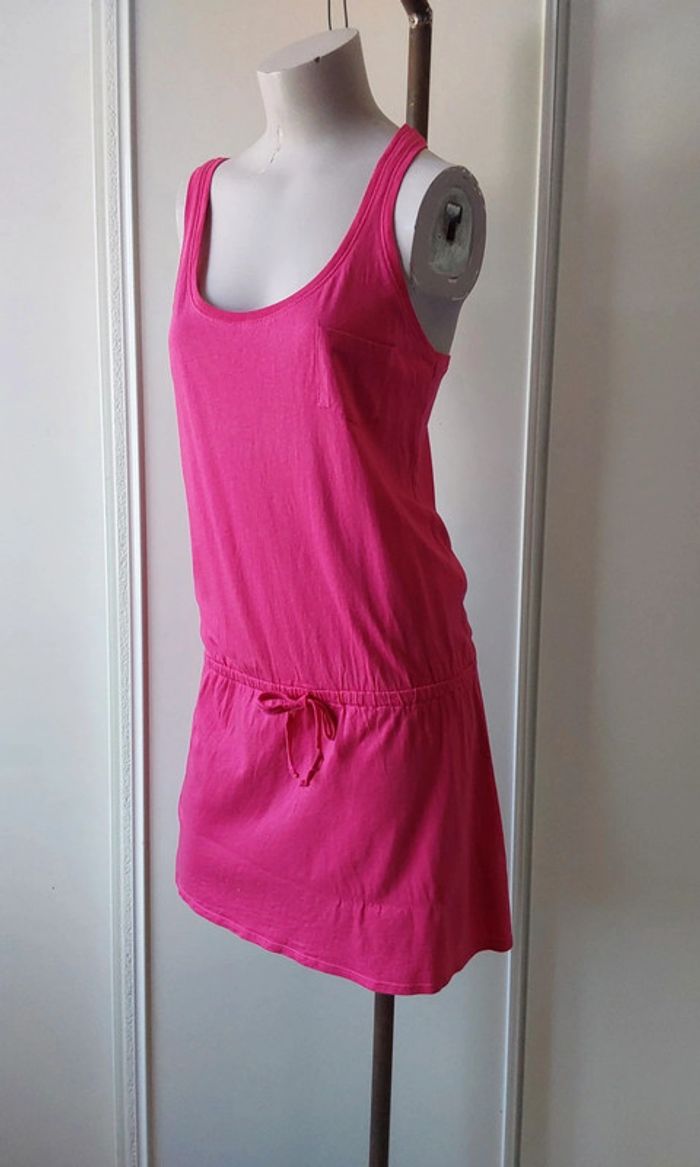 Robe rose d été coton modal T 40 - photo numéro 2