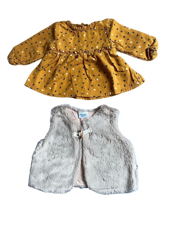 Lot vêtements bébé fille tunique boléro 6 mois - photo numéro 2