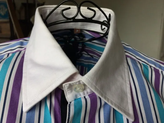 Chemise rayé bleu violet - photo numéro 5