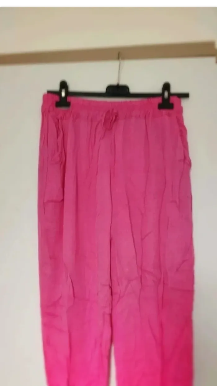 Pantalon de plage été rose taille l - photo numéro 3