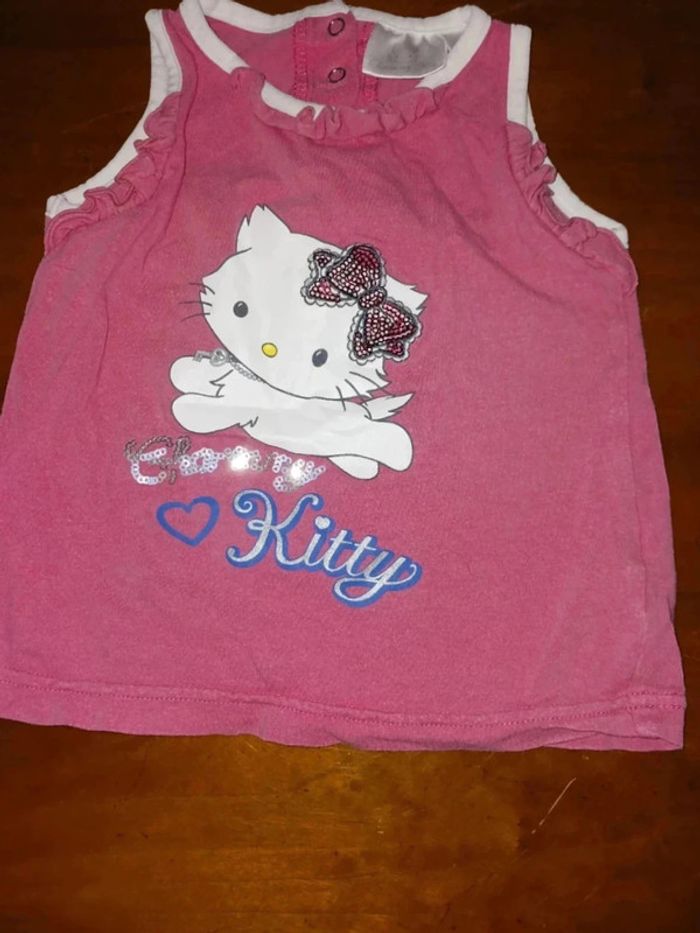 Débardeur rose 12 mois hello kitty