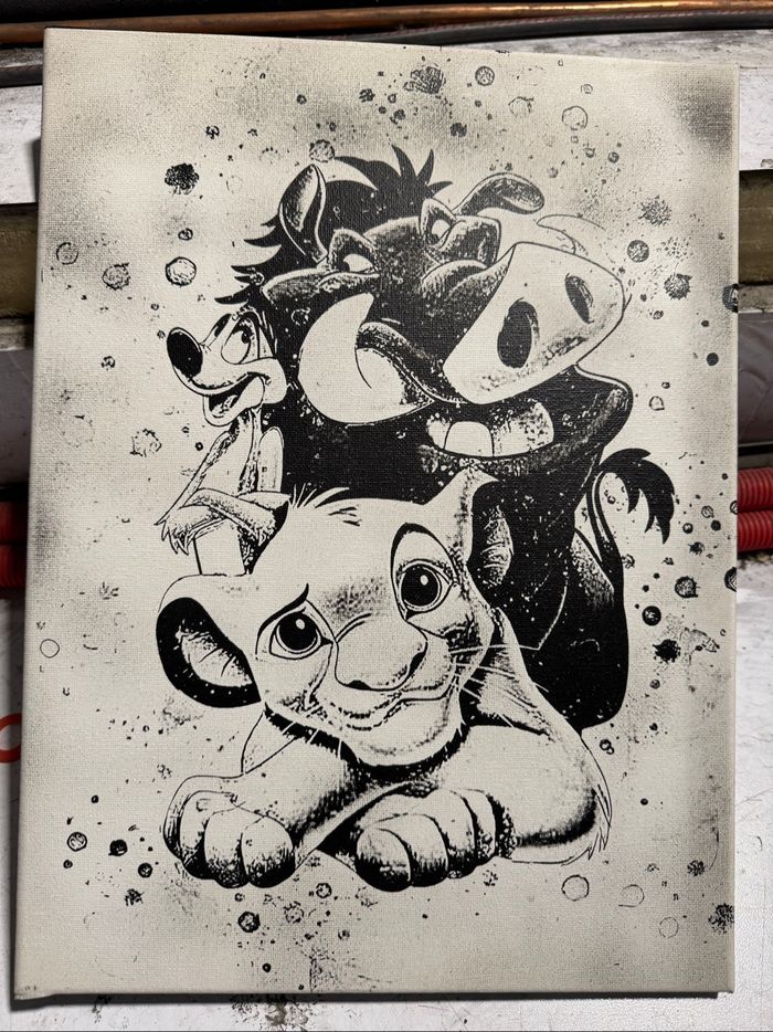 Tableau Simba Timon et Pumbaa Le Roi Lion en toile 30x40cm - photo numéro 7