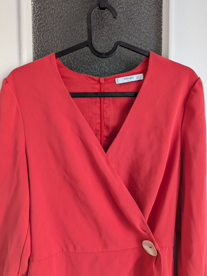 Robe mango rouge rose tailleur chic taille 36 - photo numéro 4