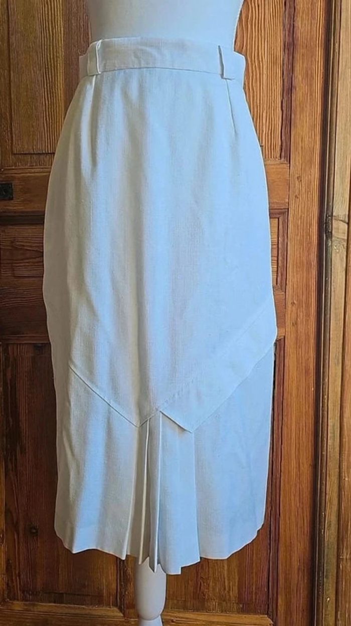 Jupe longue vintage blanche taille haute - photo numéro 3
