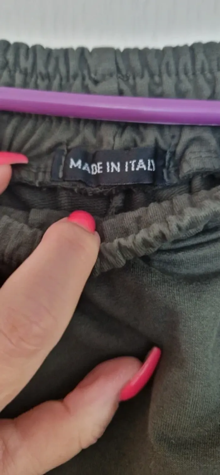 Top tendance Pantalon jogg sarouel tablier kaki Made in italy - photo numéro 2