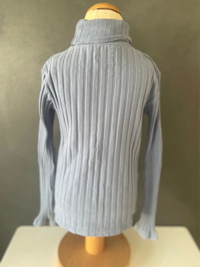Pull bleu col roulé fille - photo numéro 2