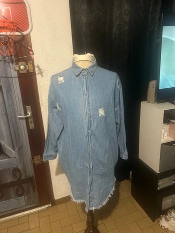 Chemise longue en jeans femme Émilie collection