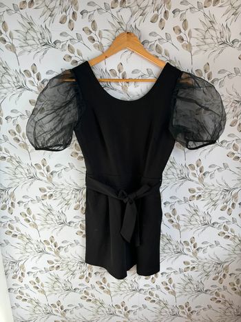 Combi short noir manches transparentes