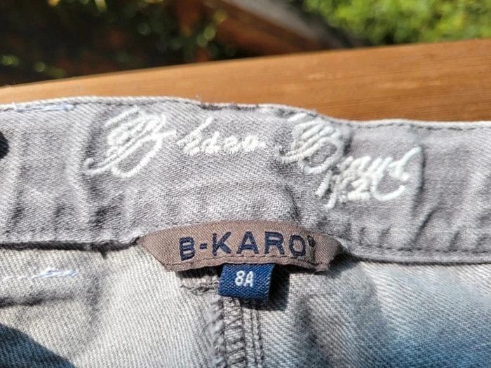 Superbe bermuda en jeans gris délavé B-Karo, 8 ans - photo numéro 7