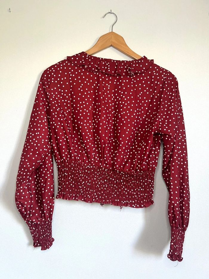 Blouse manches longues Shein bordeaux - photo numéro 2