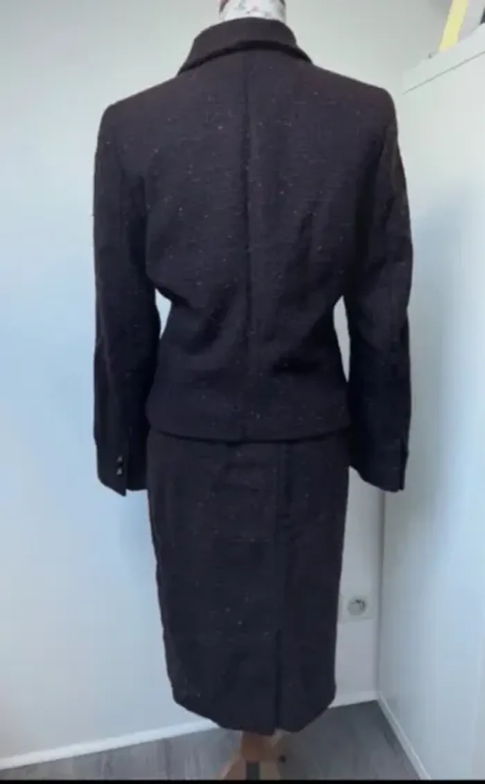 Tailleur mauve chiné veste et jupe Louis Féraud taille 38 - photo numéro 6