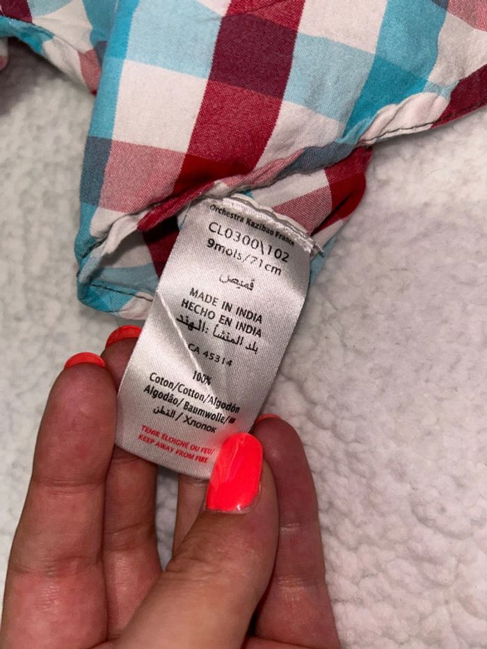 Chemise bébé bleu et rouge - photo numéro 6