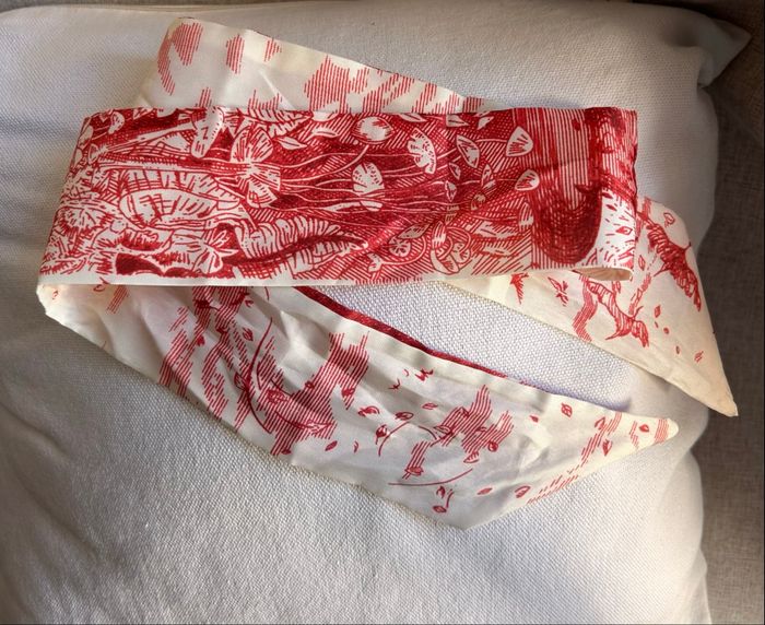 Bandeau de sac imprimé Toile de Jouy Rouge & Crème - photo numéro 2