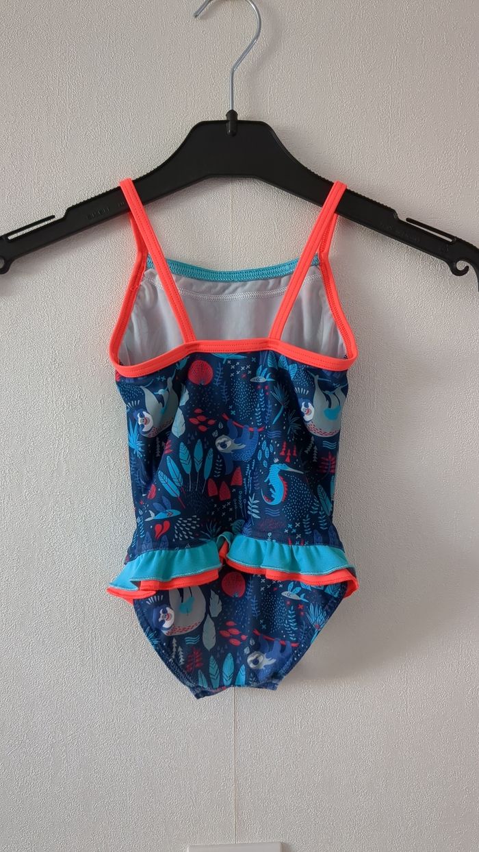 Maillot de bain nabaiji bleu à volants 2 ans - photo numéro 2