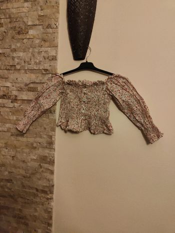 Top épaules dénudées fleuri Zara XS