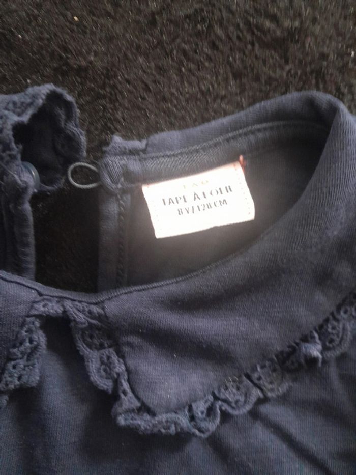 T shirt manches longues bleu marine TAO 8 ans - photo numéro 2