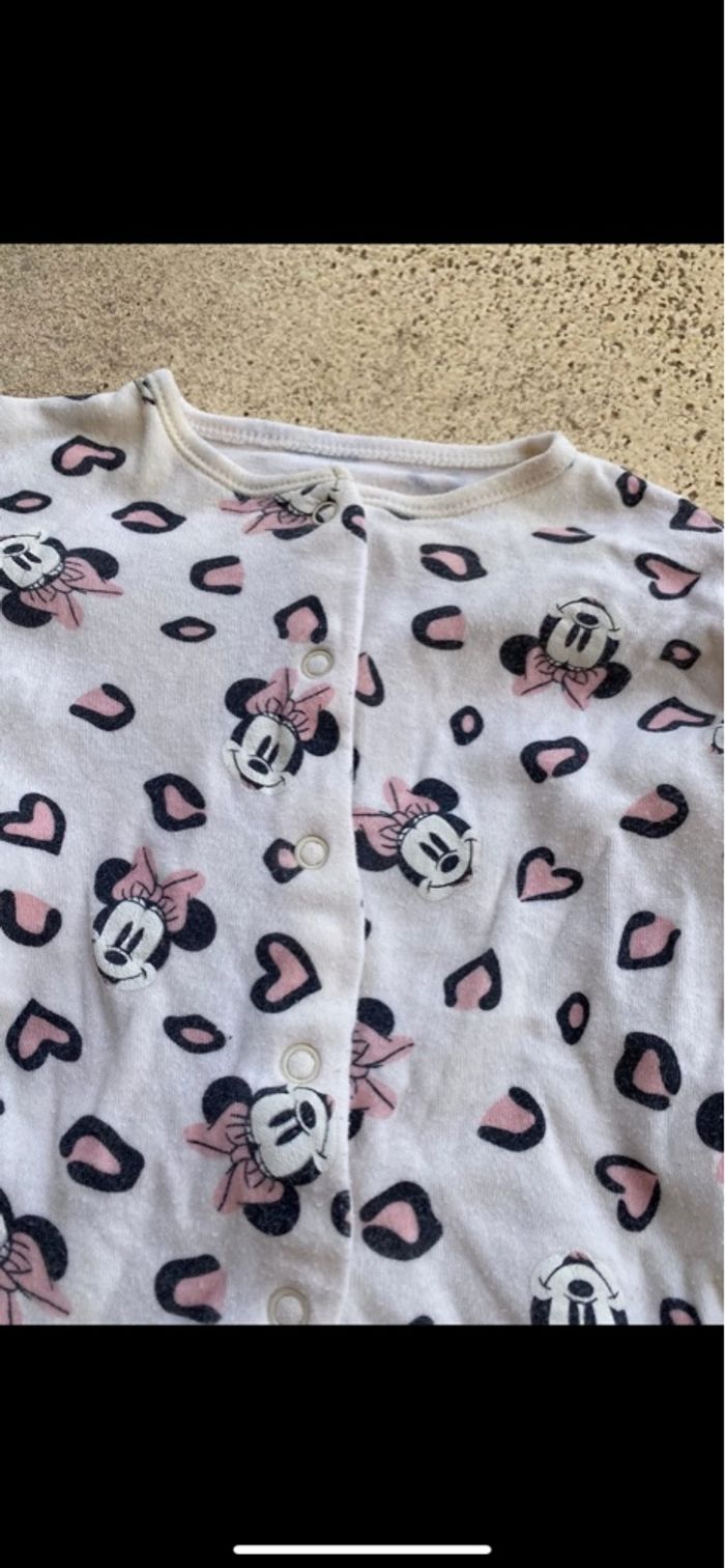 Pyjama disney baby Minnie  Écru noir et rose - photo numéro 2