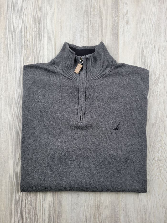 Sweat Nautica ¼ zip gris anthracite – Taille L – Parfait état