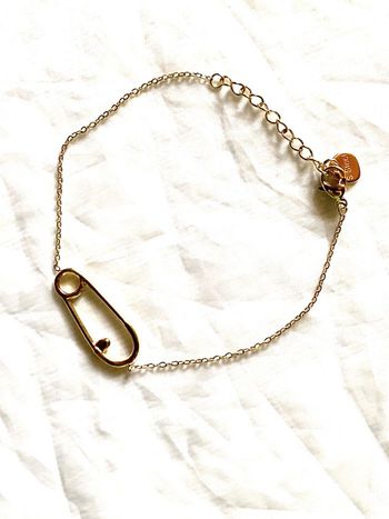 Petit Bracelet Petite Epingle Nourrice Bijou Doré Fantaisie Femmes