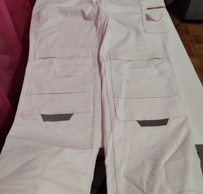 Pantalon blanc de travail 100% coton bio pour homme taille 64, Toil+ Moil - photo numéro 8