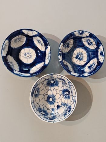 Bols porcelaine bleu blanc 