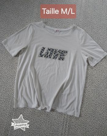 T-shirt blanc Camaïeu "LOVE"
